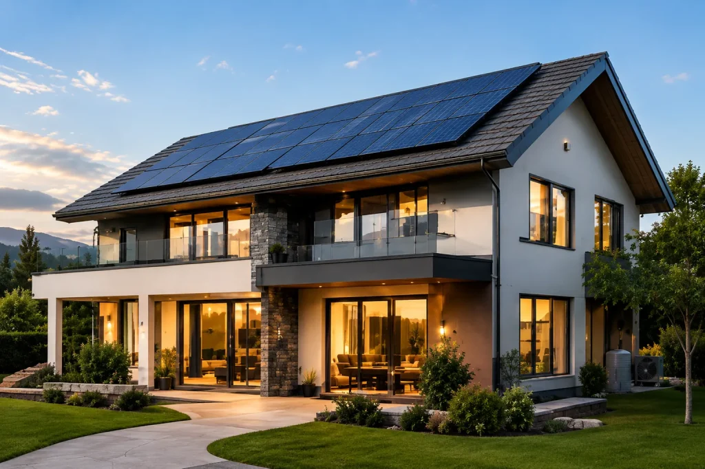 Installation solaire en toiture réalisée à Romanèche-Thorins