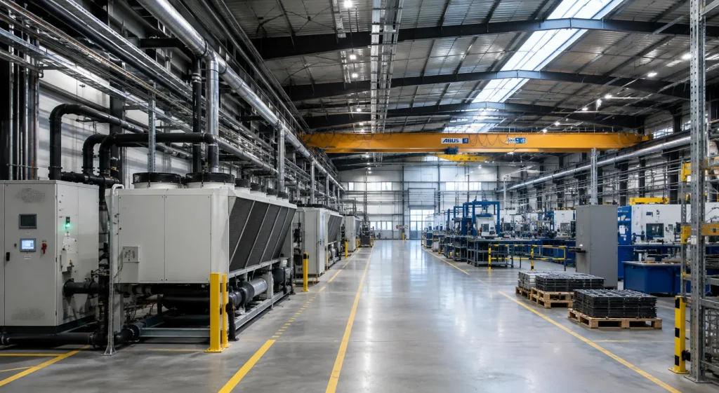 Installation de production de froid sur un site industriel
