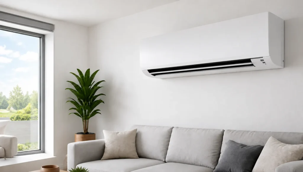 Climatisation réversible installée dans une maison individuelle